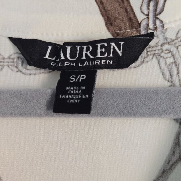 Lauren Ralph Lauren Black Label Fit & Flare Equestrian Print Midi Dress Size S - Picture 9 of 10